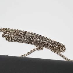 Pre Owned Salvatore Ferragamo Black Leather Vara Bow Chain Bag