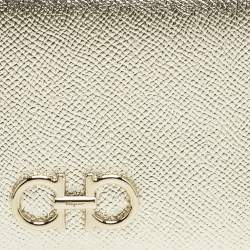 مملوكة مسبقًا محفظة طويلة سالفاتوري فيراغامو غانسيني جلد ذهبي