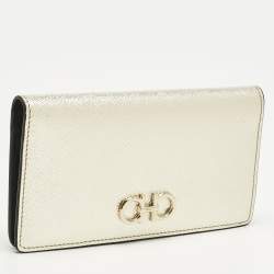 مملوكة مسبقًا محفظة طويلة سالفاتوري فيراغامو غانسيني جلد ذهبي