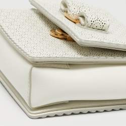 Pre Owned Salvatore Ferragamo White Leather Ginny Crossbody Bag