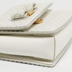 Pre Owned Salvatore Ferragamo White Leather Ginny Crossbody Bag