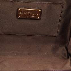 مملوكة مسبقًا Salvatore Ferragamo Purple Satin Frame Chain Clutch