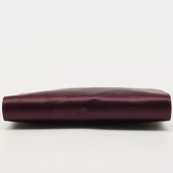 مملوكة مسبقًا Salvatore Ferragamo Purple Satin Frame Chain Clutch