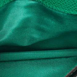 Pre Owned حافظة بطاقات أعمال جلد أخضر سالفاتوري فيراغامو غانتشيني