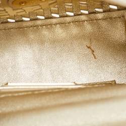 مملوكة مسبقًا Salvatore Ferragamo Metallic Gold Leather Top Handle Bag