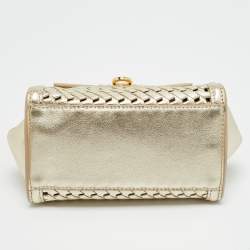 مملوكة مسبقًا Salvatore Ferragamo Metallic Gold Leather Top Handle Bag