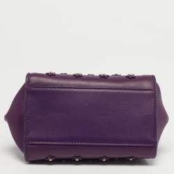 مملوكة مسبقًا حقيبة سالفاتوري فيراغامو صوفيا صغيرة جلد أرجواني مزخرفة بنجوم بيد علوية