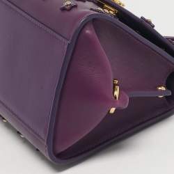 مملوكة مسبقًا حقيبة سالفاتوري فيراغامو صوفيا صغيرة جلد أرجواني مزخرفة بنجوم بيد علوية