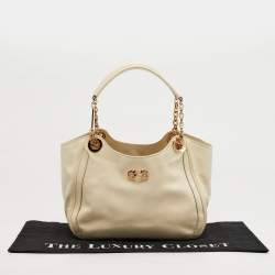 مملوكة مسبقًا حقيبة يد سالفاتوري فيراغامو بيتولا جلد كريمي