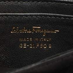 Pre Owned حقيبة سالفاتوري فيراغامو آيلين إطار ساتان أسود سلسلة/حزام