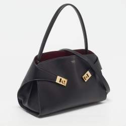 Pre Owned Salvatore Ferragamo Hug Soft Medium Black Leather Shoulder Bag