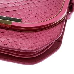 مملوكة مسبقًا حقيبة كتف سالفاتوري فيراغامو جلد ثعبان وردية