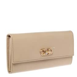 Pre Owned محفظة سالفاتوري فيراغامو كونتينينتال غانسيو مزدوج جلد أسود