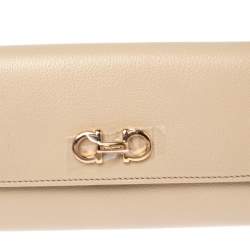 Pre Owned محفظة سالفاتوري فيراغامو كونتينينتال غانسيو مزدوج جلد أسود