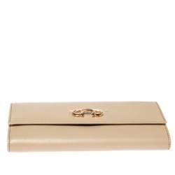 Pre Owned محفظة سالفاتوري فيراغامو كونتينينتال غانسيو مزدوج جلد أسود