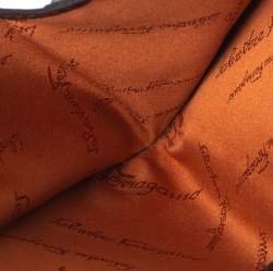 Pre Owned محفظة كومباكت سالفاتورى فيراغامو ثنائية الطية قماش طباعة جانجل متعددة الألوان