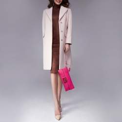 مملوكة مسبقًا Salvatore Ferragamo Pink Snakeskin Flap Clutch