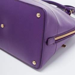 Pre Owned Salvatore Ferragamo Purple Saffiano Leather Darina Satchel