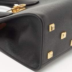 Pre Owned Salvatore Ferragamo Black Leather Small Studio Box Bag