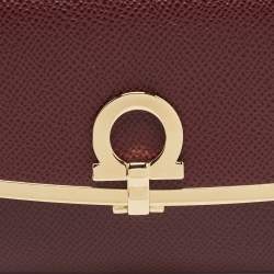 Salvatore Ferragamo Burgundy Leather Gancini Bit Continental Wallet