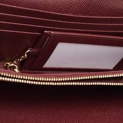 Salvatore Ferragamo Burgundy Leather Gancini Bit Continental Wallet