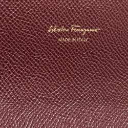 Salvatore Ferragamo Burgundy Leather Gancini Bit Continental Wallet