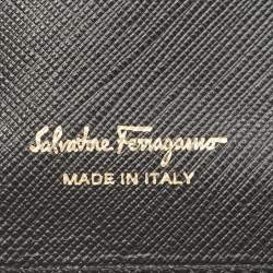 Salvatore Ferragamo Black Leather Vara Bow Continental Wallet