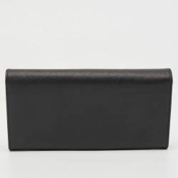 Salvatore Ferragamo Black Leather Vara Bow Continental Wallet