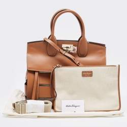 Pre Owned Salvatore Ferragamo Brown Leather Studio Tote
