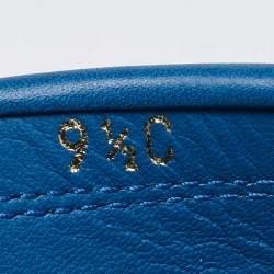 Salvatore Ferragamo Blue Leather Breno Slip On Loafers Size 40