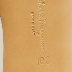 Salvatore Ferragamo Cream Leather Slide  Sandals Size 40.5