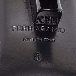 Pre Owned Salvatore Ferragamo Black Suede Elina Sandals Size 38.5 