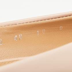 Salvatore Ferragamo Beige Patent Leather Missy Block Heel Pumps Size 40