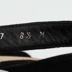 Salvatore Ferragamo Black Leather and Python Leather Lexus Ankle Strap Sandals Size 39