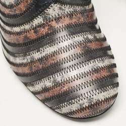 Pre Owned Salvatore Ferragamo Multicolor Leather Ankle Length Boots Size 40.5