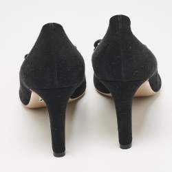 مملوكة مسبقًا Salvatore Ferragamo Black Suede Carla Pumps Size 40