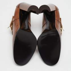 Salvatore Ferragamo Brown Leather Nevers Ankle Length Boots Size 39
