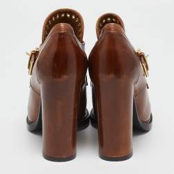 Salvatore Ferragamo Brown Leather Nevers Ankle Length Boots Size 39