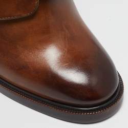 Salvatore Ferragamo Brown Leather Nevers Ankle Length Boots Size 39