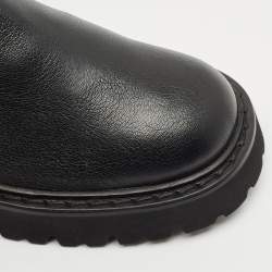 Salvatore Ferragamo Black Leather Oderico Ankle Boots Size 39.5