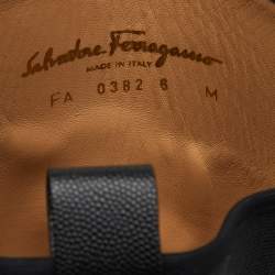 Pre Owned Salvatore Ferragamo Black Leather and Stretch Fabric Furseo Knee Length Boots Size 36.5