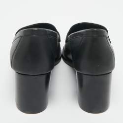 Pre Owned Salvatore Ferragamo Black Leather Rolo Gancini Pumps Size 37