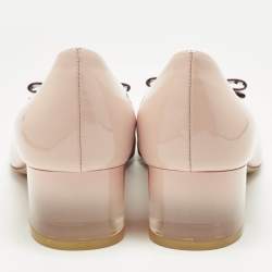 Pre Owned Salvatore Ferragamo Pink/Red Patent Leather Fiammetta Pumps Size 40.5