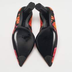 Pre Owned حذاء كعب عالي سالفاتوري فيراغامو بادي قماش مورد متعدد الألوان مقاس 38.5