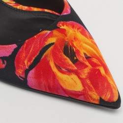 Pre Owned حذاء كعب عالي سالفاتوري فيراغامو بادي قماش مورد متعدد الألوان مقاس 38.5