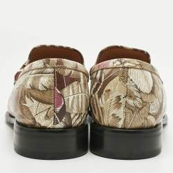 Pre Owned Salvatore Ferragamo Multicolor Flower Printed Leather Bit Slip On Loafers Size 40.5