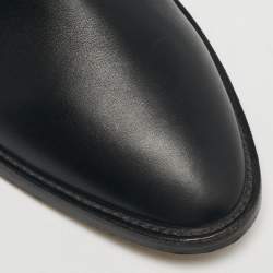Pre Owned Salvatore Ferragamo Black Leather Torris Knee Length Boots Size 39.5
