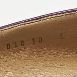 Pre Owned Salvatore Ferragamo Purple Quilted Patent and Leather Bow Ballet Flats Size 40.5
