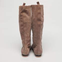 Pre Owned Salvatore Ferragamo Dusty Pink Suede My Sweet Calf Length Boots Size 40