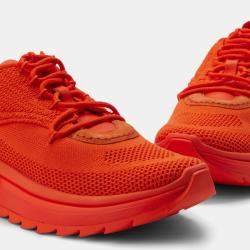 Pre Owned حذاء سنيكرز شبكي برتقالي سلفاتوري فيراغامو